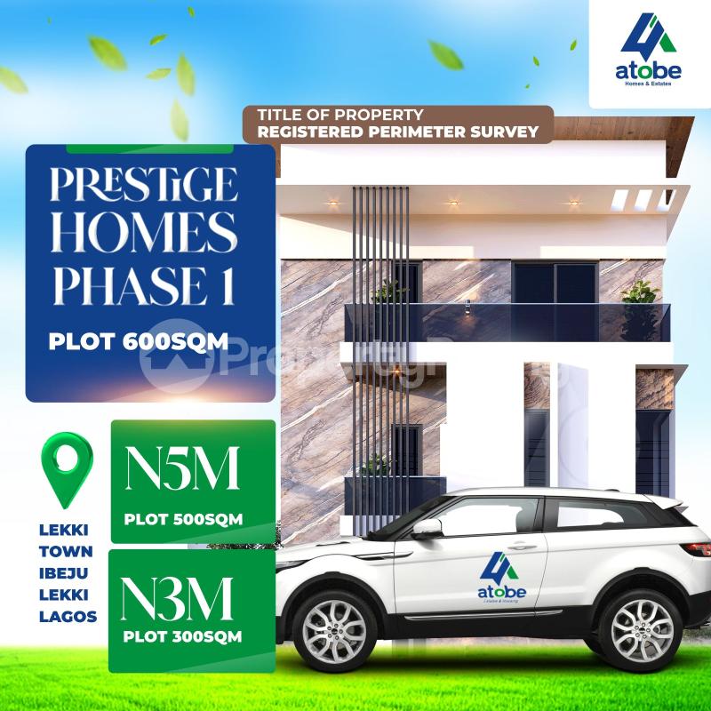 Land for sale Prestige Homes Estate, Phase1, Lekki Town, Ibeju Lekki, Lagos Free Trade Zone Ibeju-Lekki Lagos