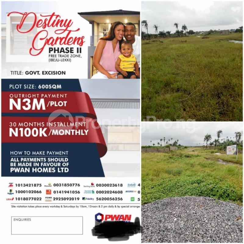 Land for sale Destiny Gardens Free Trade Zone Ibeju-Lekki Lagos
