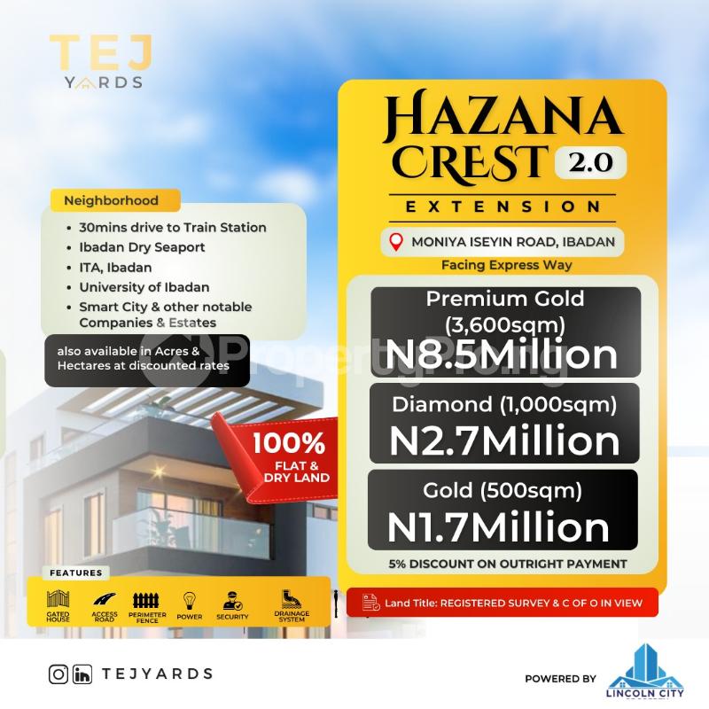 Land for sale Hazanna Crest 2, Estate Moniya Iseyin Road Moniya Ibadan Oyo