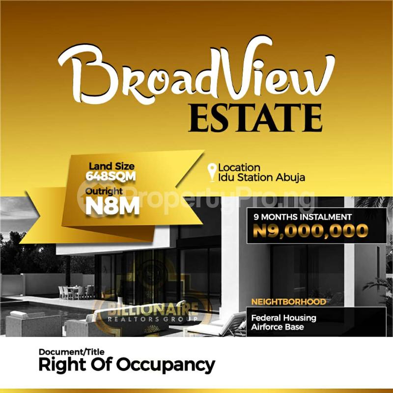 Land for sale Idu Station,idu Abuja Idu Abuja