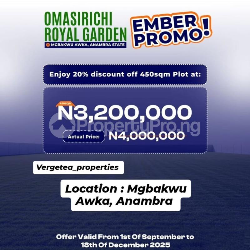 Land for sale Omasirichi Royal Garden, Awka South Anambra - 0