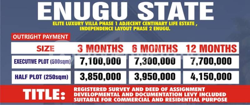 Land for sale Centinary Life Estate Enugu Enugu