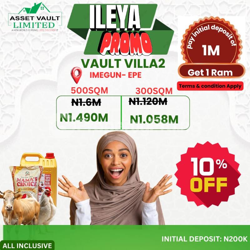 Land for sale Vault Villa 2 With 10% Discount Strategically Located In Imegun Epe Lagos