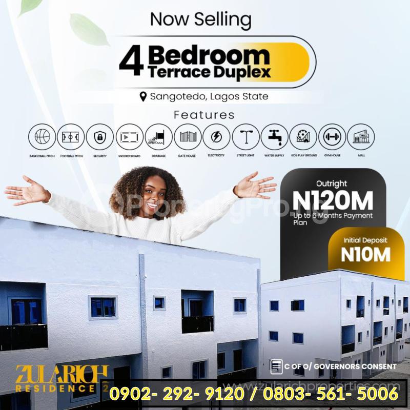4 bedroom House for sale Emperor Estate, Crown Estate, Sky Mall Shop Rite, Novare Mall Monastery road Sangotedo Lagos - 0
