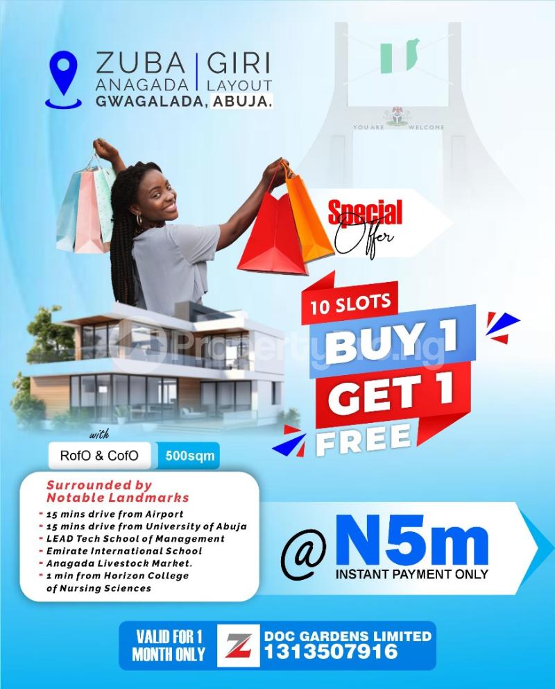 Land for sale Doc Gardens Anagada, Giri Layout Gwagwalada Abuja