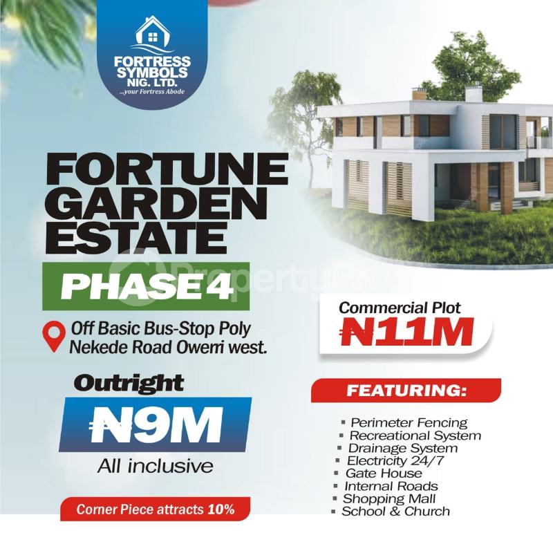 Land for sale Umuoma Nekede/fortune Garden Phase 4/ By Basic Bus Stop, Nekede Poly Road, Owerri Imo