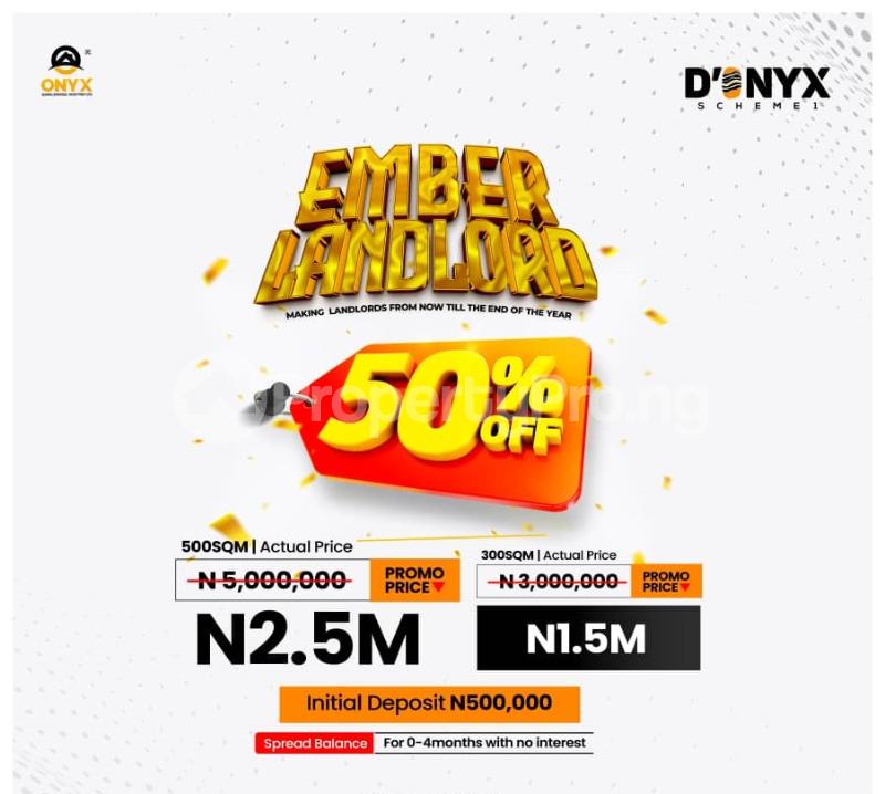 Land for sale Igando Orudu, D'onyx Scheme1/ Jara Resort Eleko Ibeju-Lekki Lagos