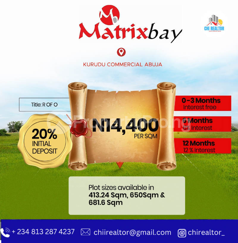 Land for sale Kurudu Commercial/ Matrix Bay/ Abuja Municipal Area Council, Fct. Kurudu Abuja