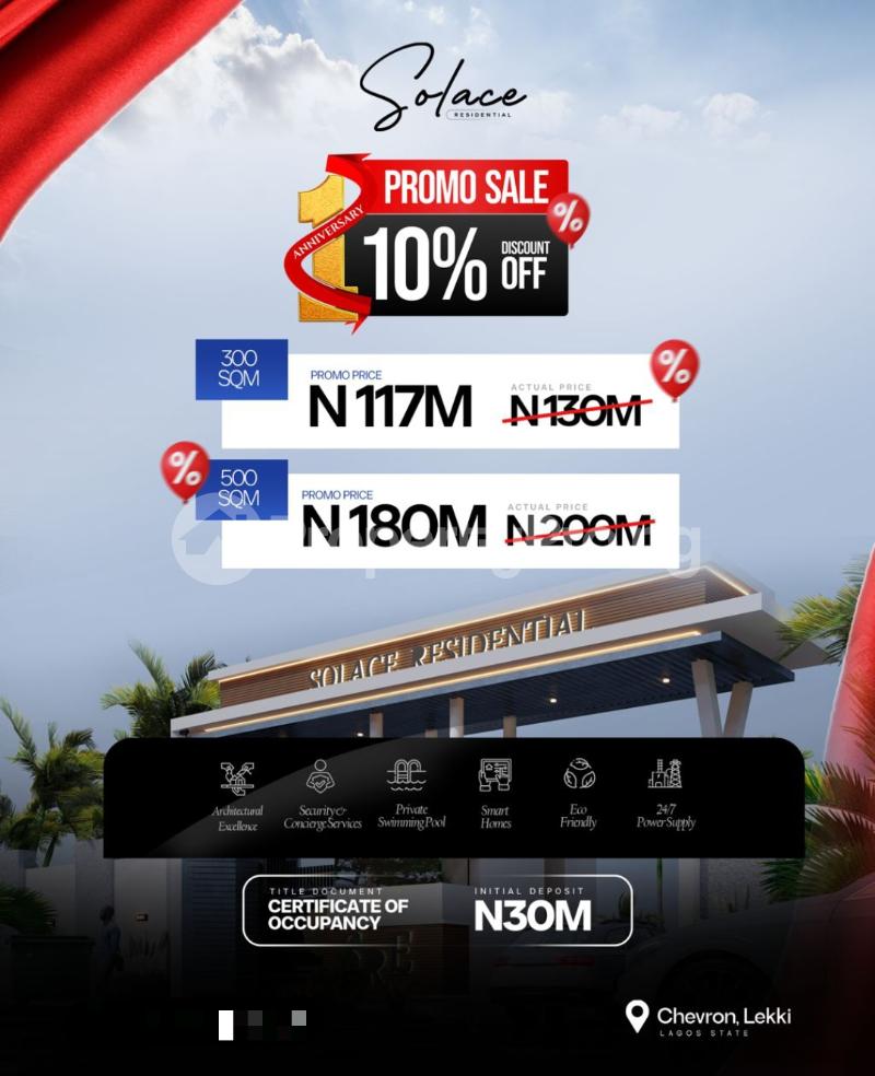 Land for sale Chevron Lekki/ Solace Residential Estate/ Waterfront Estate, chevron Lekki Lagos