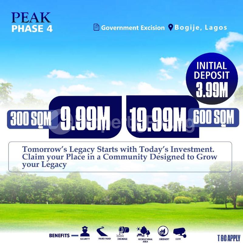 Land for sale Bogije/peak Bungalow Sangotedo Lagos