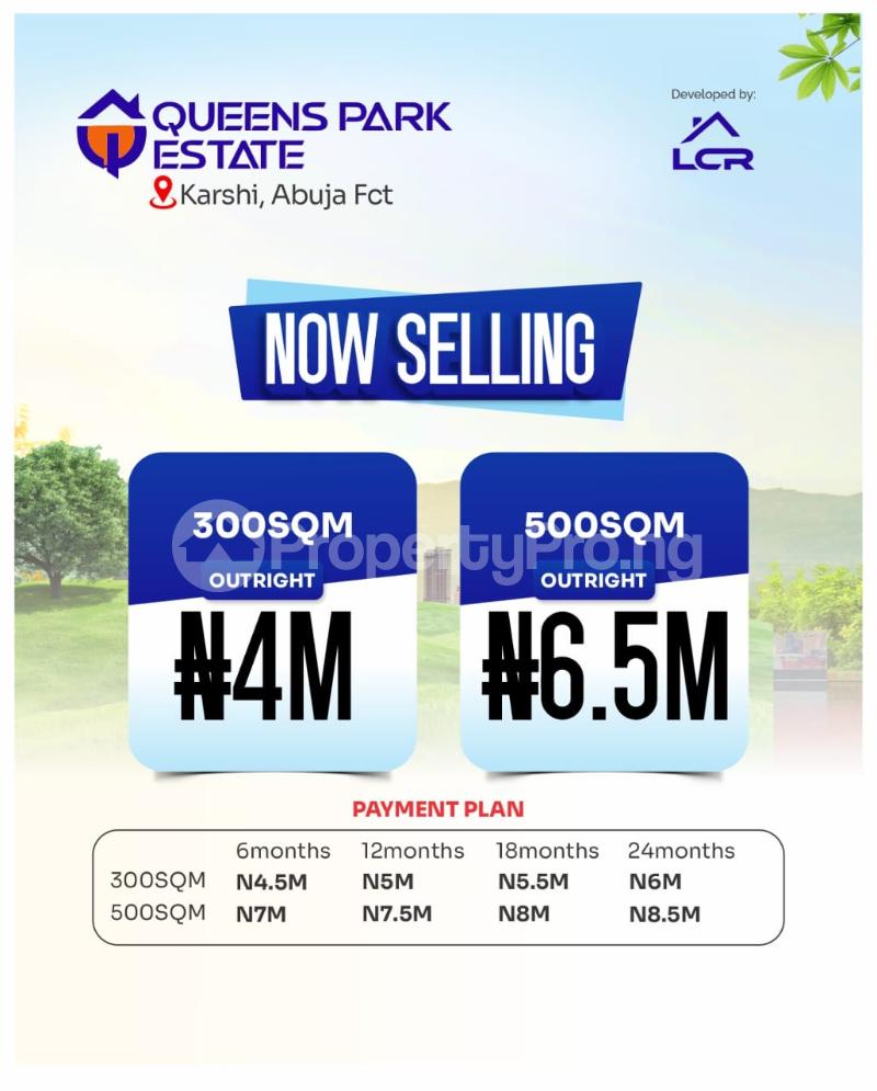 Land for sale Karshi/ Queen's Park Estate, Central Area Abuja