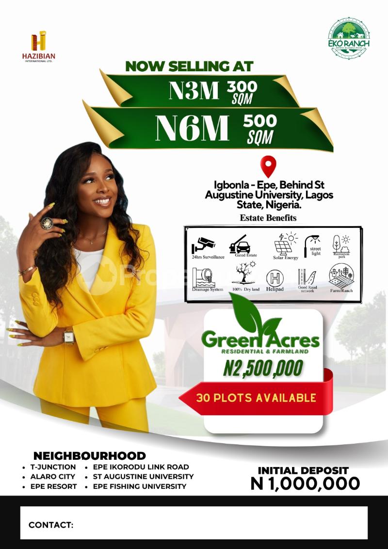 Land for sale Igbonla/eko Ranch/ Behind St Augustine University Epe Lagos - 0