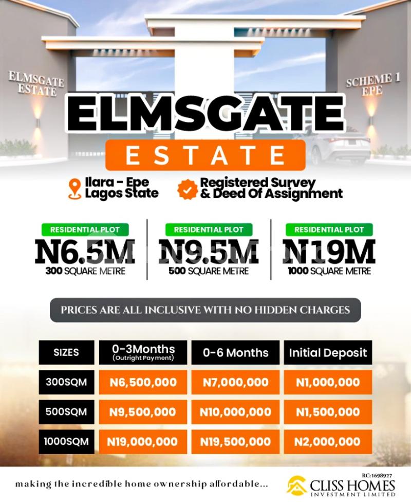 Land for sale Ilara / Elmsgate Estate/ Epe Lagos