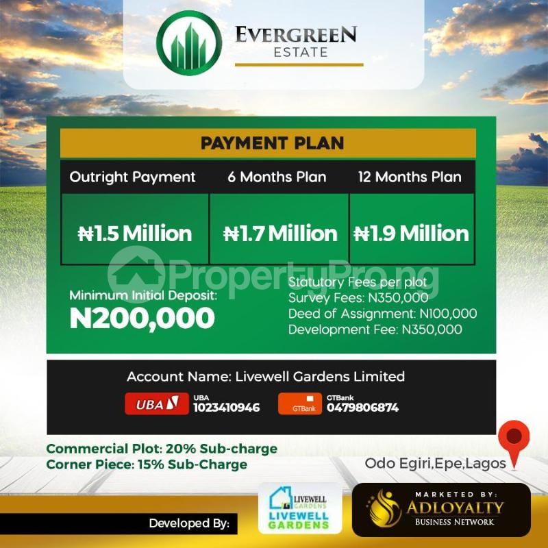 Land for sale Odo Egiri Epe Lagos