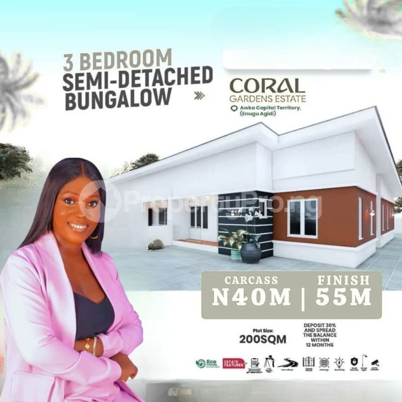 3 bedroom House for sale Enugwu Agidi/ Coral Garden Estate/njikoka Lga. Awka North Anambra
