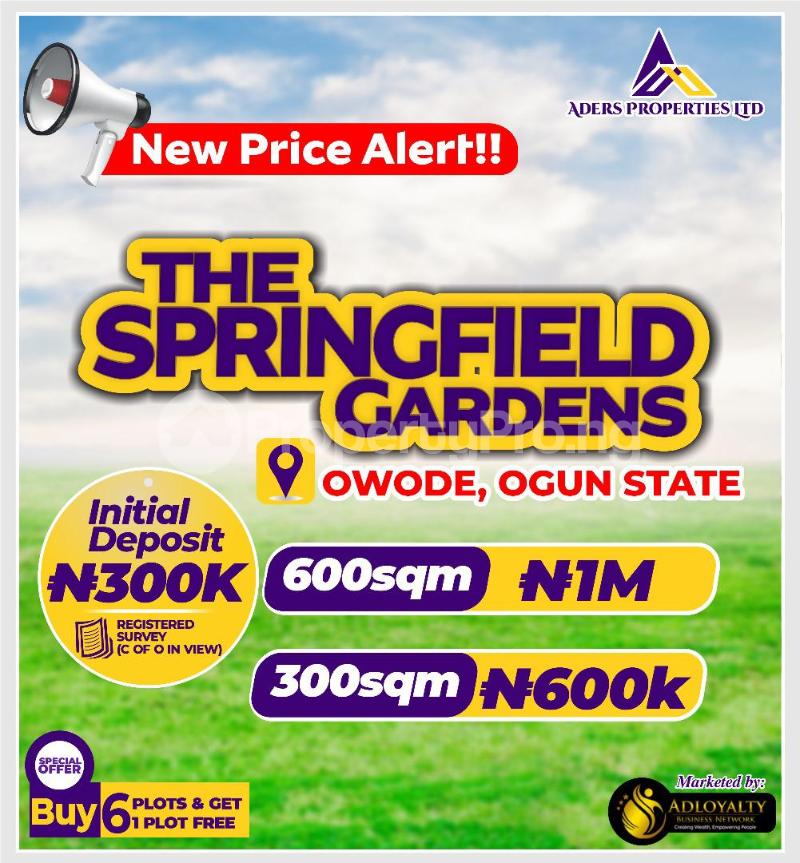 Land for sale Owode/the Springfield Gardens / Ijana Elemoki, Ado Odo Ado Odo/Ota Ogun