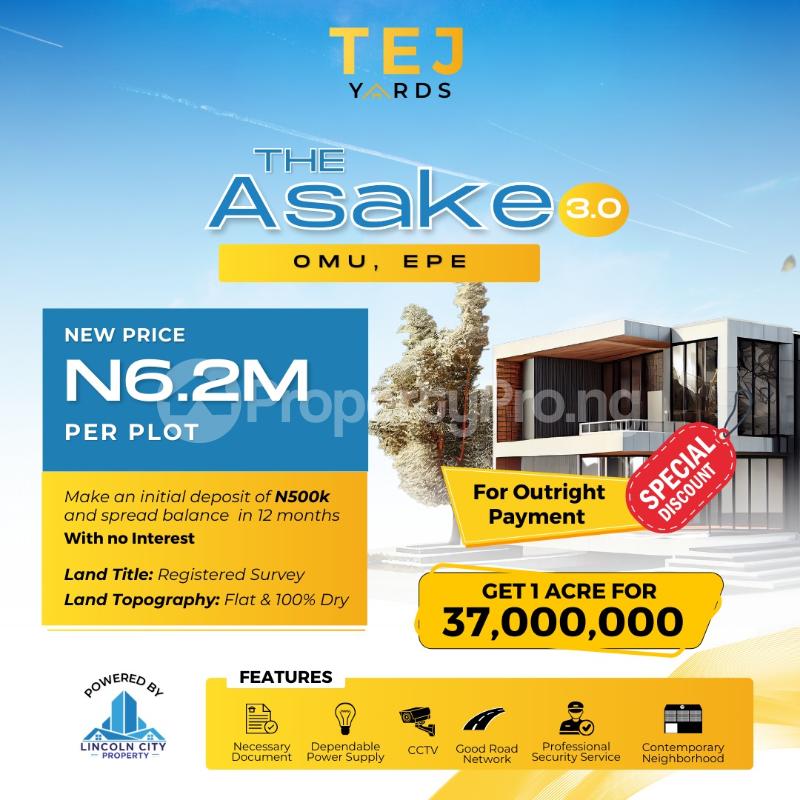 Land for sale Asake 3.0 Estate, Omu, Ketu Expressway Epe Road Epe Lagos - 0