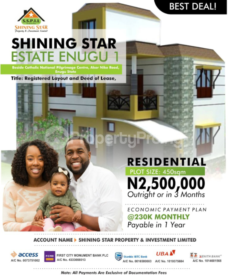 Land for sale Shining Star Estate Akor Nike Road Enugu Enugu Enugu