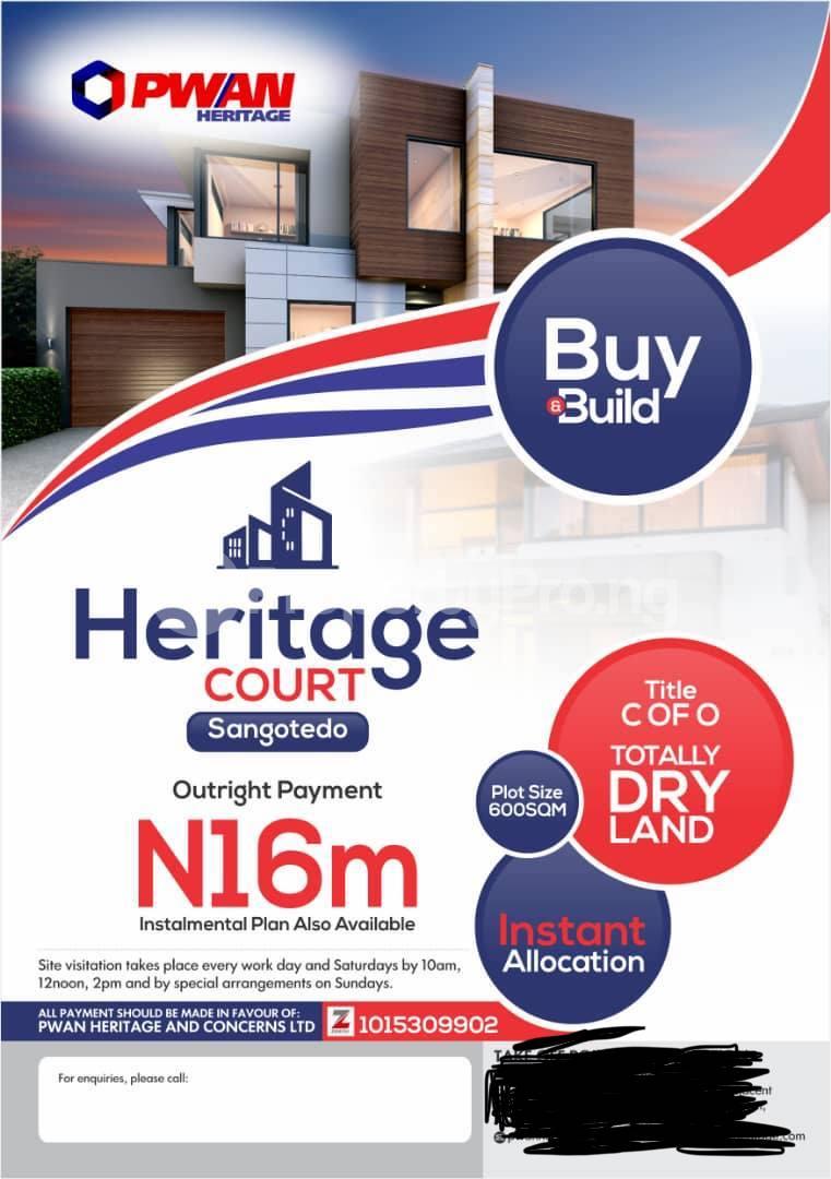 Land for sale Heritage Court Sangotedo Ajah Lagos