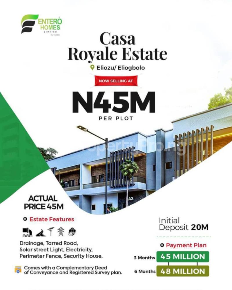 Land for sale Eliozu/ Casa Royale Estate Eliozu Port Harcourt Rivers - 0
