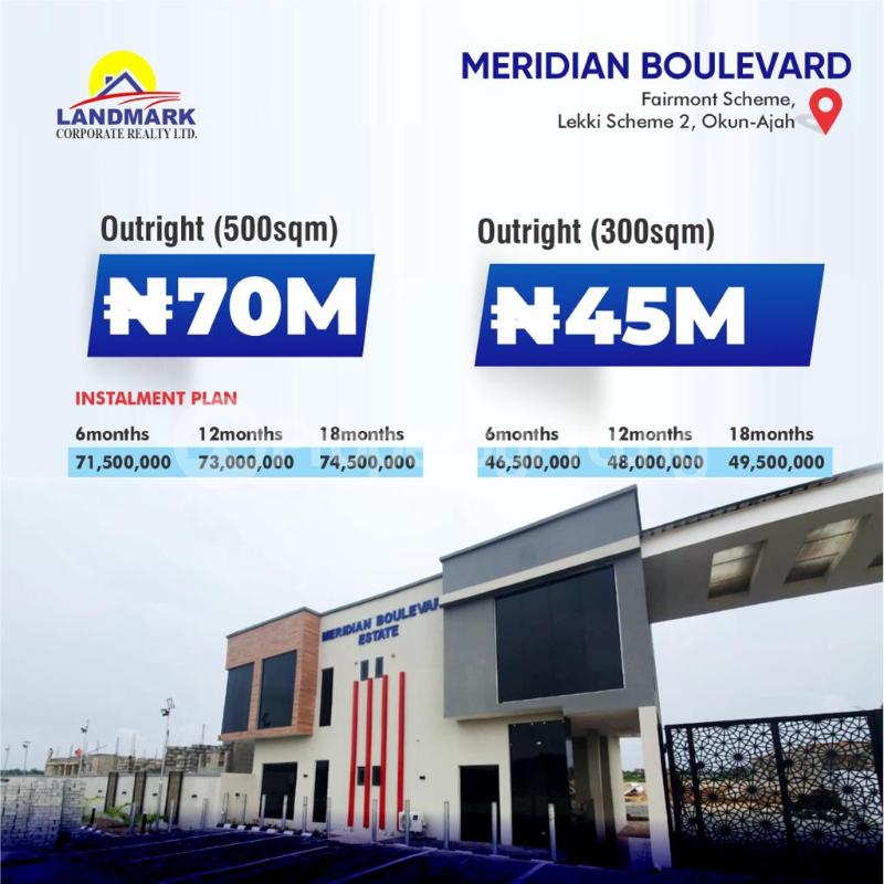 Land for sale Fairmont Scheme/ Lekki Scheme2 Okun Ajah/meridian Boulevard Estate Ajah Lagos