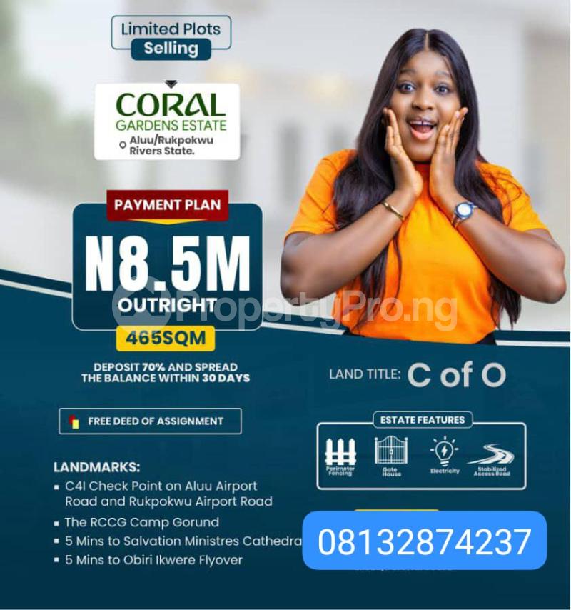 Land for sale Mbodo Aluu /coral Garden Estate/ Off Rukpoku/aluu Road Rupkpokwu Port Harcourt Rivers