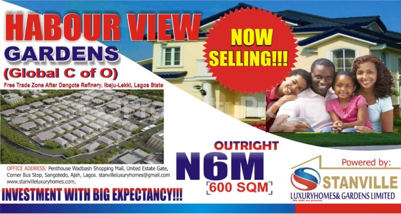 Land for sale Habour View Gardens Free Trade Zone After Dangote Refinery Ibeju Lekki Lagos State Free Trade Zone Ibeju-Lekki Lagos