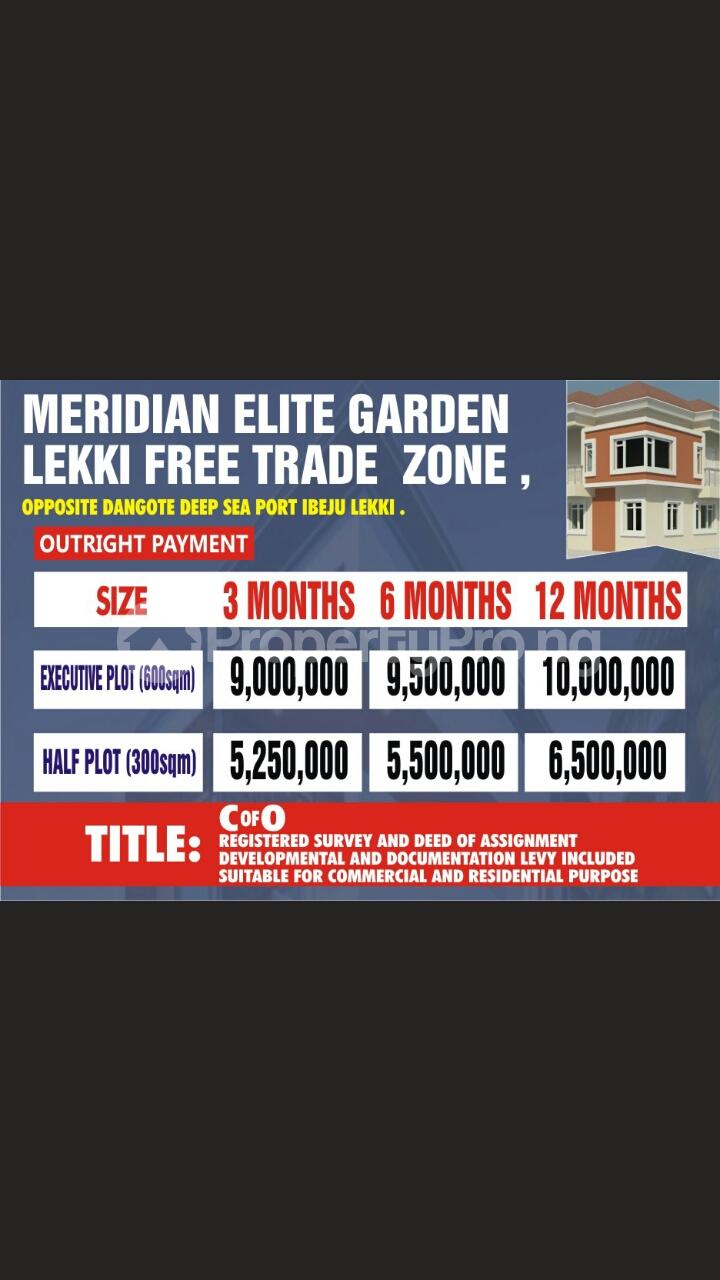 Land for sale Meridian Elite Garden Opposite Dangote Deep Sea Port Ibeju Lekki Lekki Phase 2 Lekki Lagos
