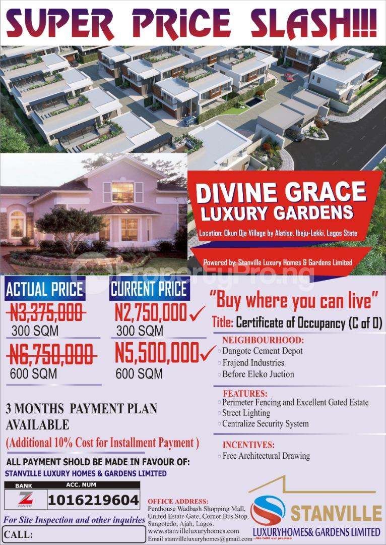 Land for sale Divine Grace Luxury Gardens Okun Oje Village By Alatise Ibeju Lekki Ibeju-Lekki Lagos - 0