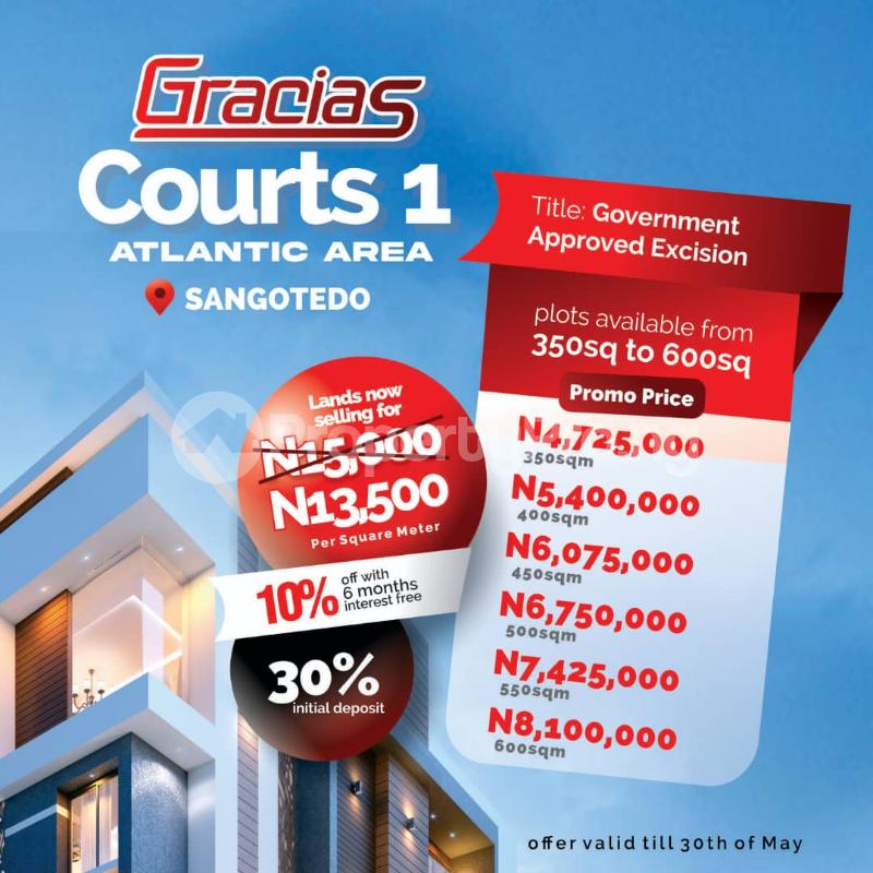 Land for sale Monastery road Sangotedo Lagos