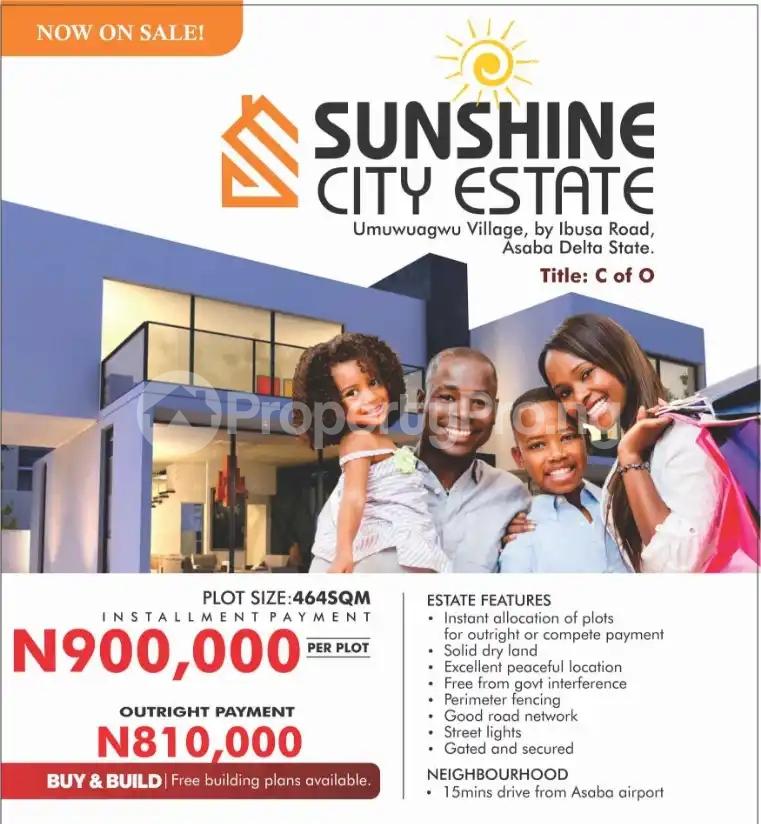 Land for sale C Of O Land For Sale In Sunshine City Estate Umuwuagwu Village By Ibusa Road Asaba Delta State Asaba Delta