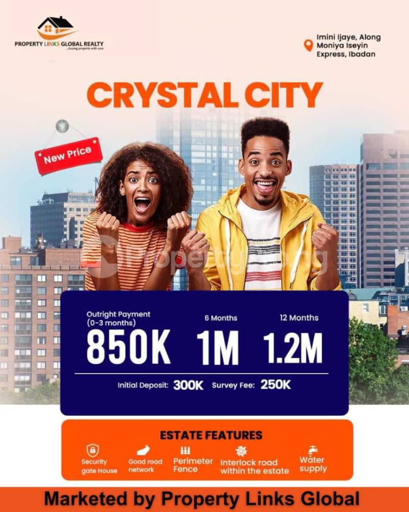 Land for sale Cristal City Iseyin Expressway Close To Ibadan University Moniya Ibadan Oyo