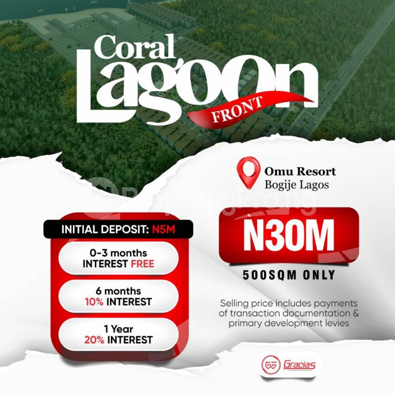Land for sale Omu Resort, Bogije, Lekki Epe Expressway, Coral Lagoon Front Bogije Sangotedo Lagos