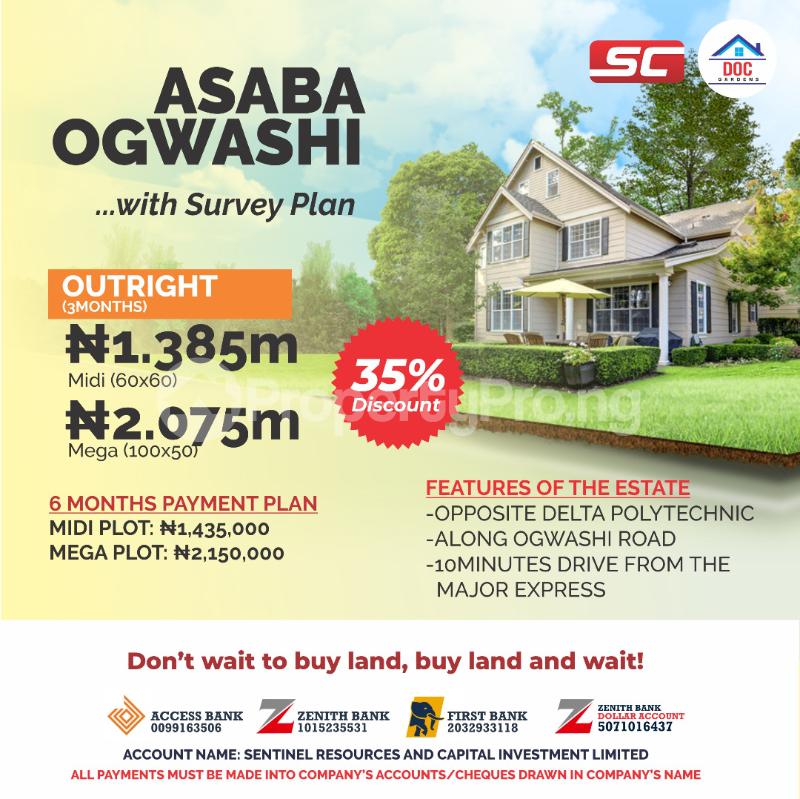 Land for sale Opposite Delta Poly Asaba Delta