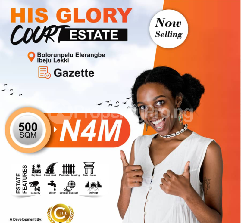 Land for sale His Glory Estate Bolorunpelu Lekki Epe Express Eleranigbe Ibeju-Lekki Lagos