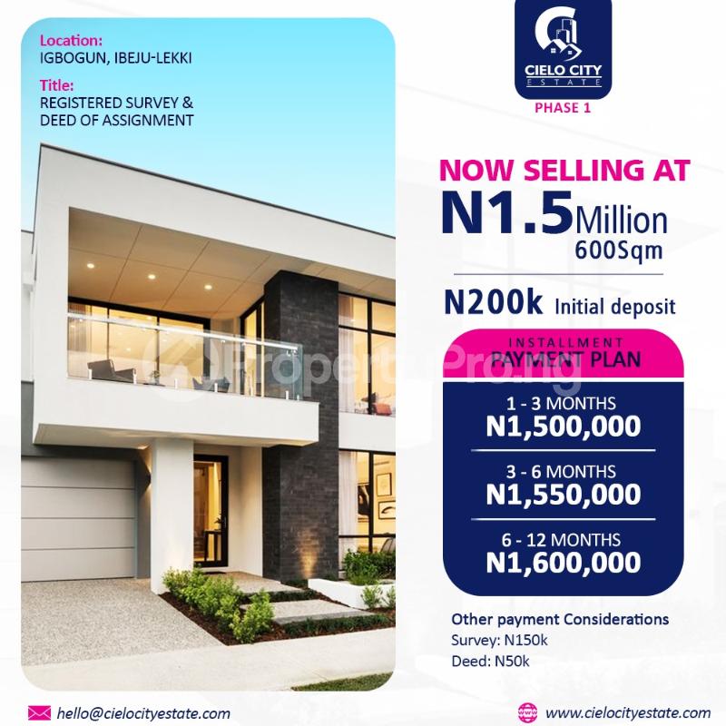 Land for sale Igbogun LaCampaigne Tropicana Ibeju-Lekki Lagos
