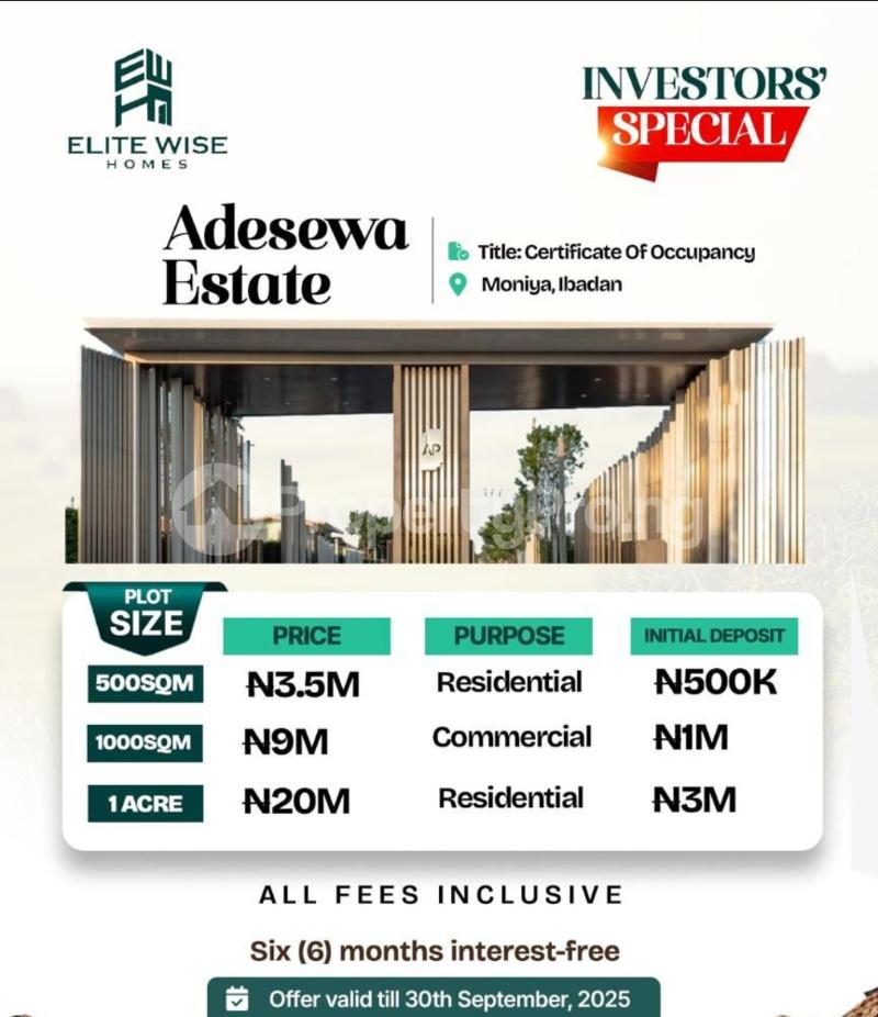 Land for sale Olowa Moniyan Iseyin Ibadan Oyo