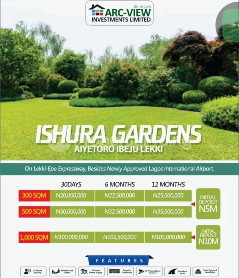 Land for sale Aiyetoro/ishura Gardens Estate/ On The Lagos Lekki Epe Expressway, Sharing Boundaries With The Newly Approved Free Trade Zone Ibeju-Lekki Lagos