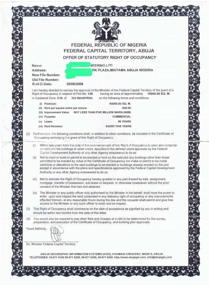 Land for sale Idu Abuja