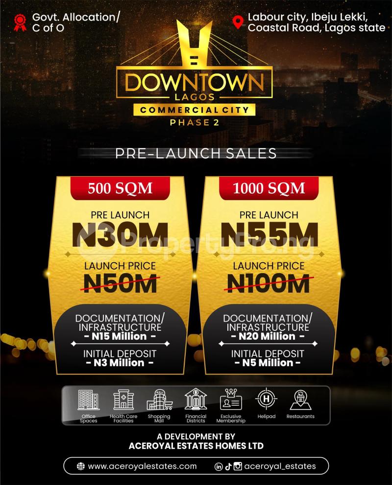 Land for sale Downtown Commercial Estate Phase 2 Ibeju-Lekki Lagos