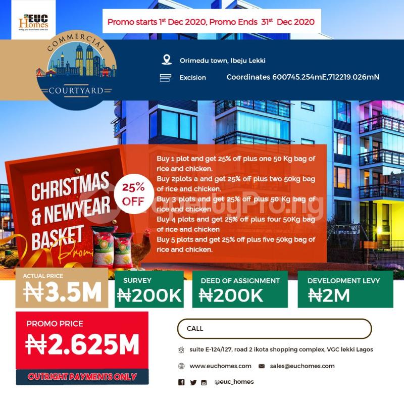 Land for sale Commercial Courtyard Or I'm Edu Town Ibeju Lekki Orimedu Ibeju-Lekki Lagos