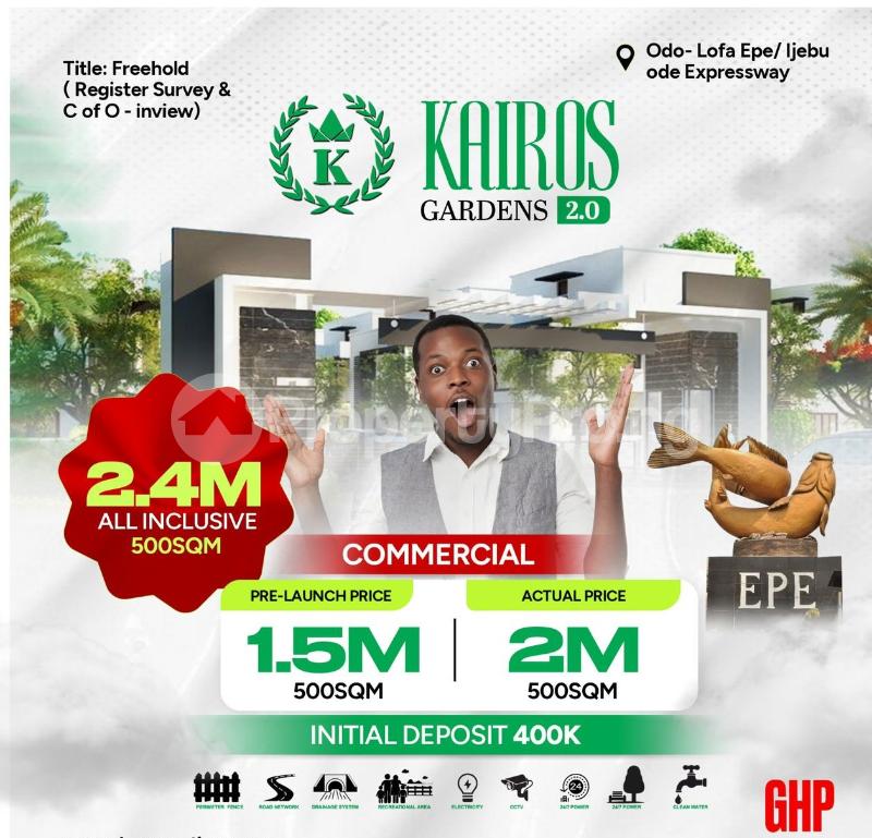 Land for sale Odo Lofa/ Kairos Gardens Phase 2/ Isiwo/ Ijebu Ode Expressway Epe Lagos