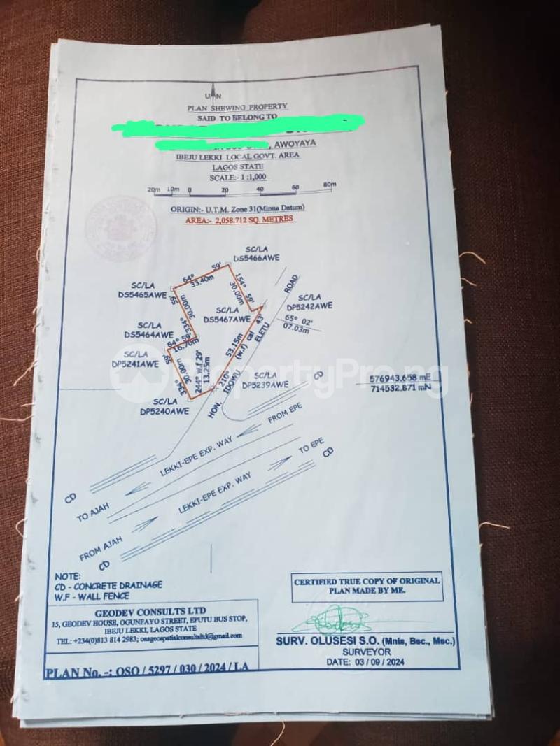Land for sale Opposite Coscharis Motors Awoyaya Sangotedo Lagos