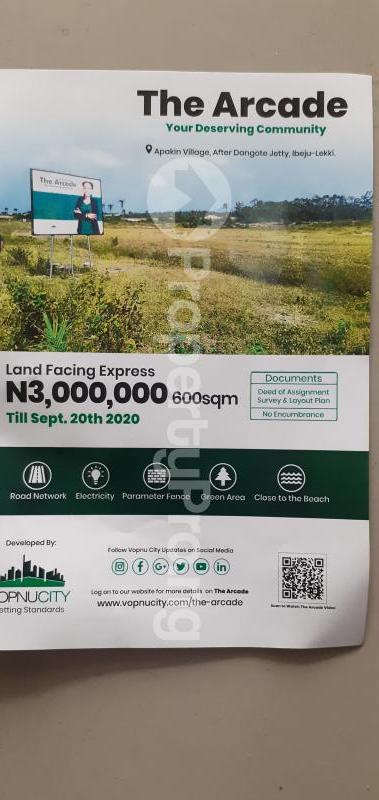 Land for sale The Arcade Estate Akpaki Town Facing Express Free Trade Zone Ibeju-Lekki Lagos - 0