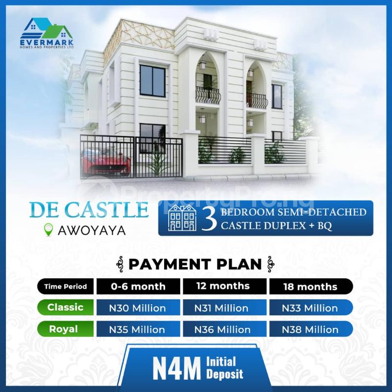 3 bedroom House for sale De Castle Luxury Empire Homes, Oribanwa Bustop Awoyaya , 2min From Mayfair Gardens Lekki Lagos - 0
