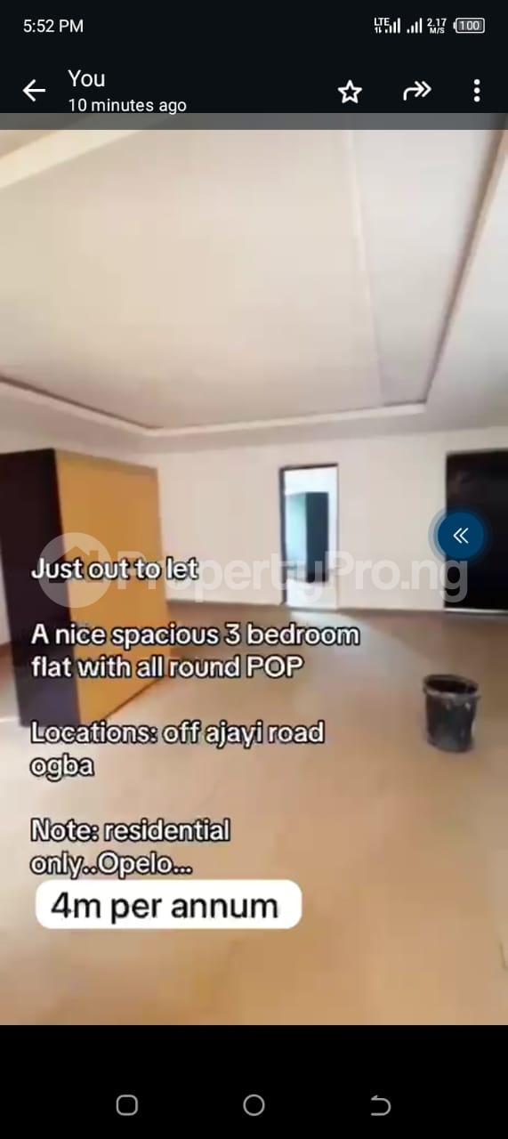 3 bedroom Flat / Apartment for rent Oke-Ira Ogba Lagos