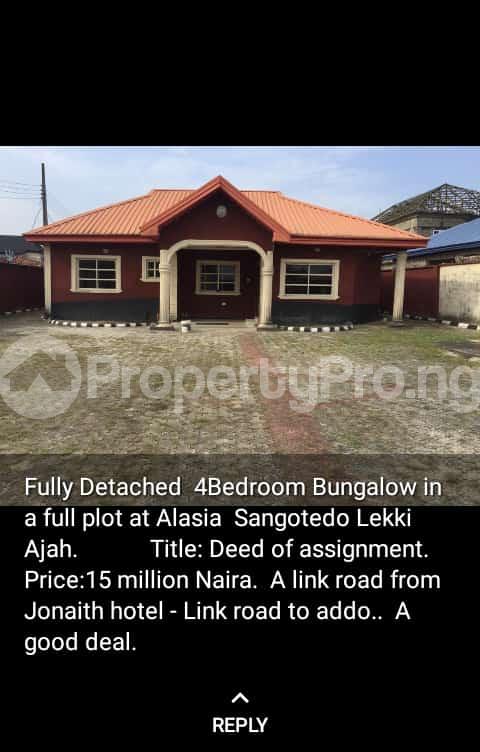 4 bedroom House for sale Alasia A Link Road Along Jonaith Hotel Sangotedo Ajah Lagos