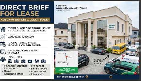 5 bedroom House for rent Lekki Phase 1 Lekki Lagos