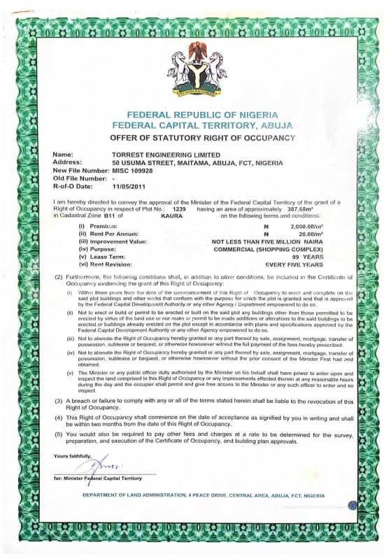 Land for sale Lokogoma Abuja