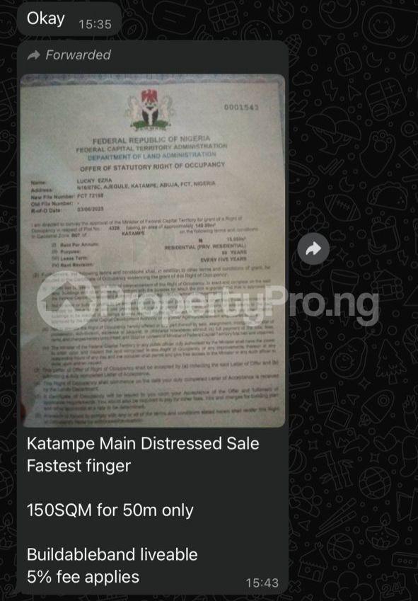 Land for sale Katampe Main Abuja Katampe Main Abuja